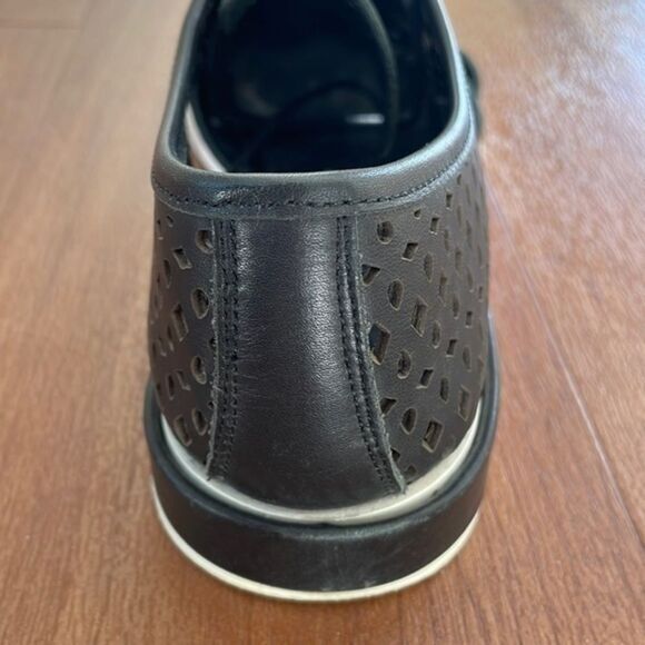 Miista laser cut black leather sneakers - Picture 3 of 5